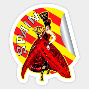 Spain woman dancing flamenco Sticker
